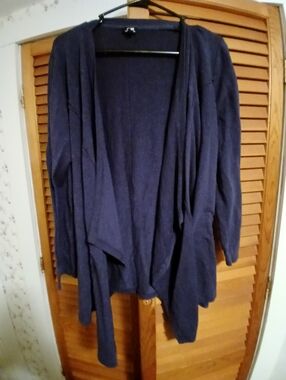 Women's Navy Open-Front Cardigan Sweater